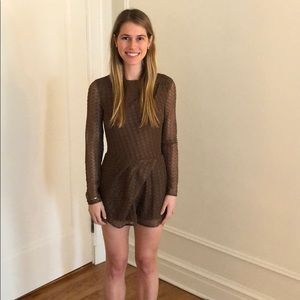 Dolce Vita gold shimmer long sleeve romper